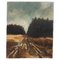 Artista belga, paesaggio boschivo impressionista, pittura a olio, Immagine 1