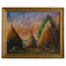 Artista belga, Paesaggio di pagliai, Dipinto ad olio, XIX secolo, Immagine 1