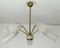 Spider Ceiling Lamp in Brass and Glass, 1950s 1