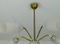 Spider Ceiling Lamp in Brass and Glass, 1950s 12