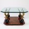 Beveled Glass Burr Walnut Eagles Sculptures Coffee Table 8