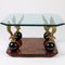 Beveled Glass Burr Walnut Eagles Sculptures Coffee Table 2