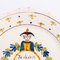 18th Century French Revolution Polychrome Tin-Glazed Faience Plate from Nevers 4