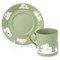 Green Jasperware Neoclassical Cameo Cup & Saucer from Wedgwood, Set of 2 1