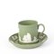 Green Jasperware Neoclassical Cameo Cup & Saucer from Wedgwood, Set of 2, Image 4