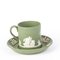 Green Jasperware Neoclassical Cameo Cup & Saucer from Wedgwood, Set of 2 2