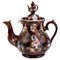 Große viktorianische Teekanne aus glasierter Keramik aus dem 19. Jh. von Measham 1
