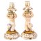 19th Century Rococo Polychrome Putti Cherub Candlesticks in Porcelain, Set of 2 1