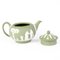 Neoclassical Green Jasperware Cameo Lidded Teapot from Wedgwood 5