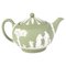 Neoclassical Green Jasperware Cameo Lidded Teapot from Wedgwood 1