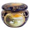 Japanese Art Deco Lidded Box in Porcelain with Swan River Landscape Decor from Noritake 1