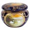 Japanese Art Deco Lidded Box in Porcelain with Swan River Landscape Decor from Noritake, Image 1