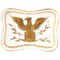 Französisches napoleonisches Taschentablett aus vergoldetem Limoges-Porzellan 1