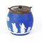 Victorian Neoclassical Portland Blue Jasperware Cameo Biscuit Jar from Wedgwood 3