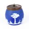 Victorian Neoclassical Portland Blue Jasperware Cameo Biscuit Jar from Wedgwood 2
