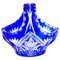 German Cut Crystal Cobalt Glass Basket 1