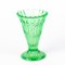 Geriffelte Art Deco Vase aus Glas, 1930er 4