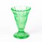 Geriffelte Art Deco Vase aus Glas, 1930er 3