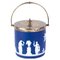 Pot Néoclassique Portland Jasperware à Couvercle Cameo Bleu de Wedgwood 1