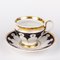 German Gilt Porcelain Cup and Saucer from KPM Berlin, 1835, Set of 2 4