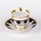 German Gilt Porcelain Cup and Saucer from KPM Berlin, 1835, Set of 2 3