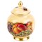Vaso con coperchio in porcellana dorata con decoro Orchard di Aynsley, Immagine 1