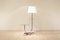 Large Art Deco Chromium & Walnut Floor Lamp with Side Table 13