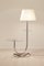 Large Art Deco Chromium & Walnut Floor Lamp with Side Table, Image 1