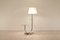 Large Art Deco Chromium & Walnut Floor Lamp with Side Table 3