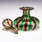 Italienische Parfümflasche aus venezianischem Muranoglas mit Rubin- & Smaragdgrün 5