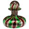 Italienische Parfümflasche aus venezianischem Muranoglas mit Rubin- & Smaragdgrün 1