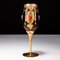 Italian Murano Venetian 24 Kt Gold Enamel Bejeweled Smoky Trefuochi Glass, Image 4