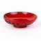 Japanese Red Laquered Bowl with Relief Flowers, Image 1