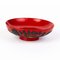 Japanese Red Laquered Bowl with Relief Flowers 3