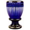 Enamel Painted Bristol Blue Glass Goblet with Gold Rims, Image 1