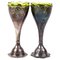 Vases Spill Art Nouveau en Plaqué Argent avec Doublures en Verre, Set de 2 1