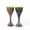 Versilberte Jugendstil Spill Vasen mit Glaseinsatz, 2 . Set 3