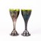 Versilberte Jugendstil Spill Vasen mit Glaseinsatz, 2 . Set 2