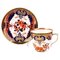 English Imari Fine Porcelain Tea Cup & Saucer from Derby, Set of 2 1