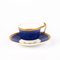 Fine English Porcelain Blue Ground Gilt Tea Cup & Saucer from Cauldon, Set of 2 2