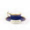 Fine English Porcelain Blue Ground Gilt Tea Cup & Saucer from Cauldon, Set of 2 4