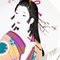 Signierter japanischer Geisha Teller aus Feinporzellan 2