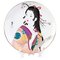 Signierter japanischer Geisha Teller aus Feinporzellan 1