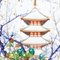 Japanese Porcelain Winter Pagoda Plate from Noritake, Image 2