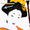 Piatto Geisha in pregiata porcellana giapponese, Immagine 3