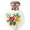 Handbemalte viktorianische Parfümflasche aus Porzellan und Silber 1