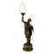 Art Deco indianischer Krieger Bronze Skulptur Lampe 1