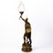 Art Deco indianischer Krieger Bronze Skulptur Lampe 4