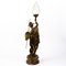 Art Deco Native American Warrior Bronze Sculpture Lamp, Image 3