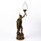 Art Deco indianischer Krieger Bronze Skulptur Lampe 2